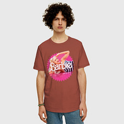 Футболка оверсайз мужская Марго Робби Барби, цвет: кирпичный — фото 2