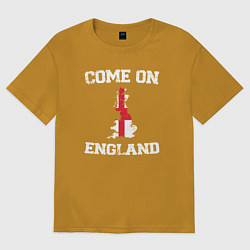 Футболка оверсайз мужская Come on England, цвет: горчичный