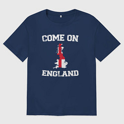 Футболка оверсайз мужская Come on England, цвет: тёмно-синий