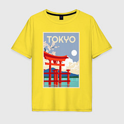 Футболка оверсайз мужская Tokyo - japan, цвет: желтый