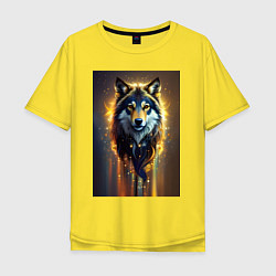 Футболка оверсайз мужская Волк Акела, цвет: желтый