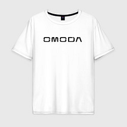 Футболка оверсайз мужская Omoda big black logo, цвет: белый