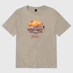 Футболка оверсайз мужская Back to the future sun, цвет: миндальный