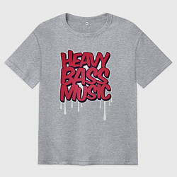 Футболка оверсайз мужская Heavy bass music, цвет: меланж