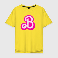 Футболка оверсайз мужская Б - значит Барби, цвет: желтый