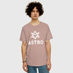 Футболка оверсайз мужская Astro logo, цвет: пыльно-розовый — фото 2