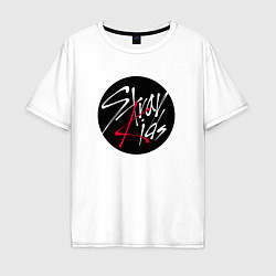 Футболка оверсайз мужская Stray Kids logo, цвет: белый