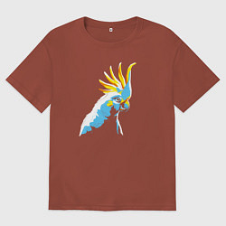 Футболка оверсайз мужская Попугай WPAP, цвет: кирпичный