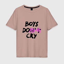 Футболка оверсайз мужская Boys dont cry, цвет: пыльно-розовый