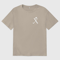 Футболка оверсайз мужская Ребус лого twitter, цвет: миндальный