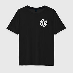 Футболка оверсайз мужская Лого ChatGPT, цвет: черный
