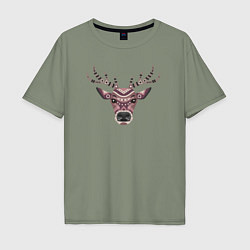 Футболка оверсайз мужская Brown deer, цвет: авокадо