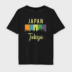 Футболка оверсайз мужская Токио Япония, цвет: черный