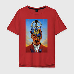 Футболка оверсайз мужская Salvador Dali - surrealism, цвет: красный