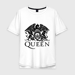 Футболка оверсайз мужская Queen - logo, цвет: белый