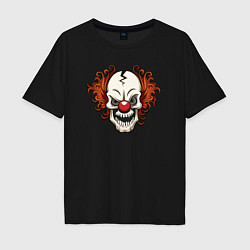 Футболка оверсайз мужская Clown skull, цвет: черный