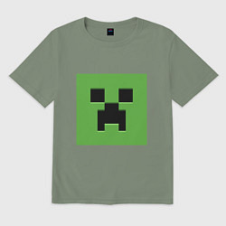 Футболка оверсайз мужская Minecraft creeper face, цвет: авокадо