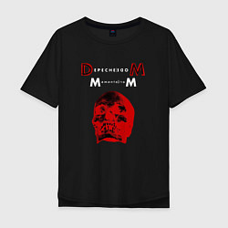 Футболка оверсайз мужская Depeche Mode 2023 Memento Mori - Red Skull 01, цвет: черный