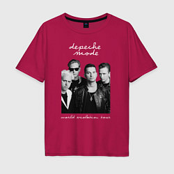 Футболка оверсайз мужская Depeche Mode World Violation Tour Band, цвет: маджента