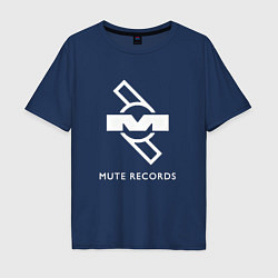 Футболка оверсайз мужская Depeche Mode Mute Records Logo, цвет: тёмно-синий