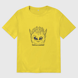 Футболка оверсайз мужская Милый смайл, цвет: желтый