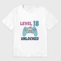 Футболка оверсайз мужская 18 уровень жизни, цвет: белый