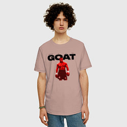 Футболка оверсайз мужская GOAT - Mike Tyson, цвет: пыльно-розовый — фото 2