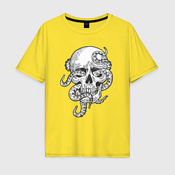 Футболка оверсайз мужская Skull octopus, цвет: желтый