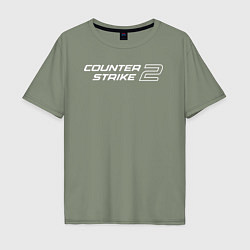 Футболка оверсайз мужская Counter Strike 2 лого, цвет: авокадо