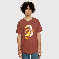 Футболка оверсайз мужская Банановый гусь, цвет: кирпичный — фото 2