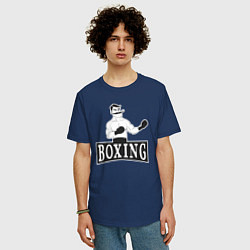 Футболка оверсайз мужская Boxing man, цвет: тёмно-синий — фото 2
