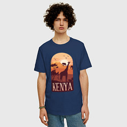 Футболка оверсайз мужская Kenya, цвет: тёмно-синий — фото 2