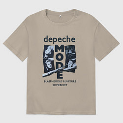Футболка оверсайз мужская Depeche Mode - Blasphemous rumours somebody, цвет: миндальный