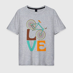 Футболка оверсайз мужская Люблю велосипед, цвет: меланж