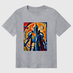 Футболка оверсайз мужская Средневековый рыцарь в доспехах, цвет: меланж