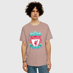 Футболка оверсайз мужская Liverpool fc sport collection, цвет: пыльно-розовый — фото 2