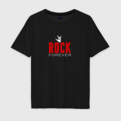 Футболка оверсайз мужская Rock forever 2, цвет: черный