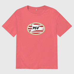 Футболка оверсайз мужская Psv sport fc, цвет: коралловый
