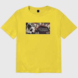 Футболка оверсайз мужская Ход королевы винтаж, цвет: желтый