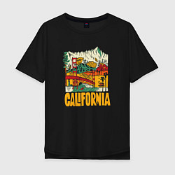 Футболка оверсайз мужская California mountains, цвет: черный