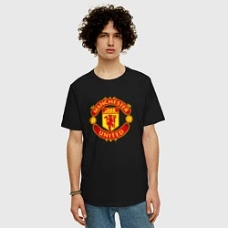 Футболка оверсайз мужская Манчестер Юнайтед фк спорт, цвет: черный — фото 2