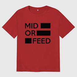 Футболка оверсайз мужская Mid or feed, цвет: красный