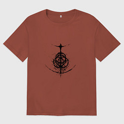 Футболка оверсайз мужская Знак из Elden Ring, цвет: кирпичный