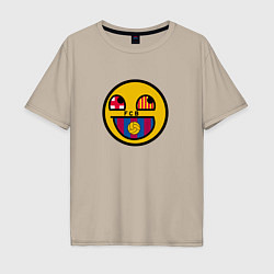 Футболка оверсайз мужская Barcelona smile, цвет: миндальный