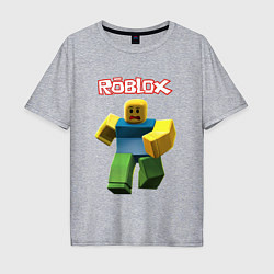 Футболка оверсайз мужская Roblox бегущий персонаж, цвет: меланж