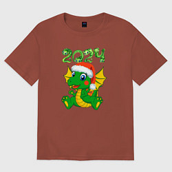 Футболка оверсайз мужская Дракончик 20204, цвет: кирпичный
