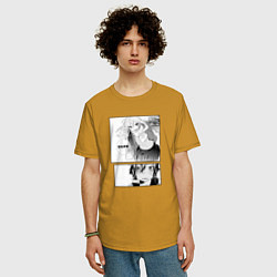 Футболка оверсайз мужская Манга Хоримия, цвет: горчичный — фото 2