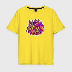 Футболка оверсайз мужская Doodle, цвет: желтый