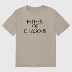 Футболка оверсайз мужская Папа драконов, цвет: миндальный