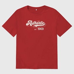 Футболка оверсайз мужская Authentic 1969, цвет: красный